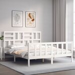 vidaXL Cadre de lit sans matelas blanc 160x200 cm bois de pin massif