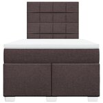 vidaXL Sommier à lattes de lit et matelas marron foncé 120x190cm tissu