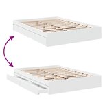 vidaXL Cadre de lit avec tiroirs sans matelas blanc 160x200 cm