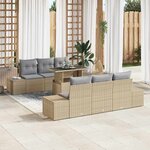 vidaXL Ensemble de canapé de jardin 7 Pièces beige et gris clair
