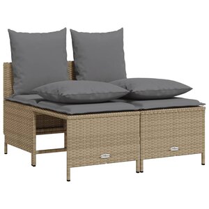 vidaXL Salon de jardin avec coussins 4 Pièces beige résine tressée