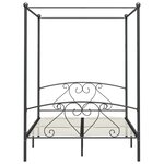 vidaXL Cadre de lit à baldaquin sans matelas gris métal 140x200 cm
