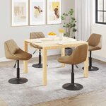 vidaXL Chaises pivotantes à manger lot de 4 marron velours