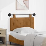 vidaXL Tête de lit suspendue Avec lumière LED Marron Velours
