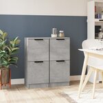 vidaXL Buffets 2 Pièces Gris béton 30x30x70 cm Bois d'ingénierie