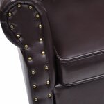 vidaXL Fauteuil avec repose-pied Marron foncé Similicuir