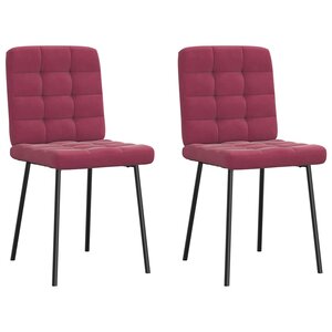 vidaXL Chaises à manger lot de 2 Rouge bordeaux Velours