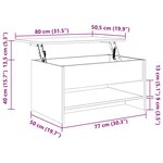 vidaXL Table basse Chêne fumé 80x50x40 cm Bois d'ingénierie