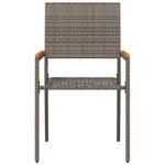 vidaXL Chaises empilables de jardin 2 Pièces Gris  Marron