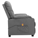 vidaXL Fauteuil de massage Gris Similicuir