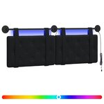 vidaXL Tête de lit suspendue Avec lumière LED Noir Velours