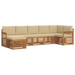 vidaXL Ensemble de canapé d'angle avec coussin 7 Pièces Naturel et Beige