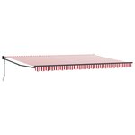 vidaXL Auvent Rétractable Automatique Rayé Rouge et Blanc 500x300 cm
