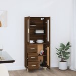 Vidaxl buffet haut chêne marron 69 5x34x180 cm bois d'ingénierie