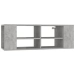 vidaXL Meuble TV mural Gris béton 102x35x35 cm Bois d’ingénierie