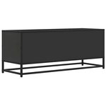 vidaXL Meuble TV noir 100x34 5x40 cm bois d'ingénierie et métal