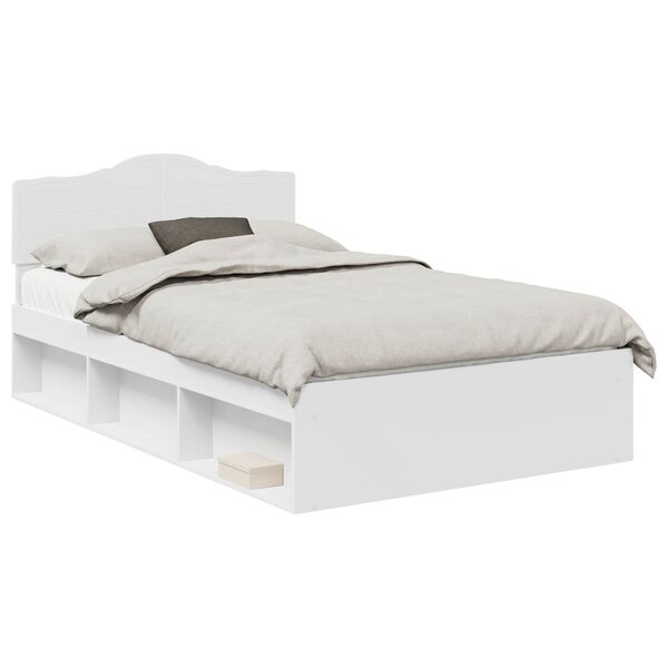 vidaXL Cadre de lit Blanc 120 x 190 cm Bois de pin massif