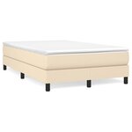 vidaXL Sommier à lattes de lit avec matelas crème 120x190 cm tissu