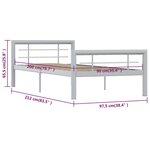 vidaXL Cadre de lit sans matelas gris et blanc métal 90x200 cm