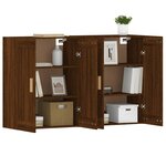 vidaXL Armoires murales 2 Pièces chêne marron bois d'ingénierie