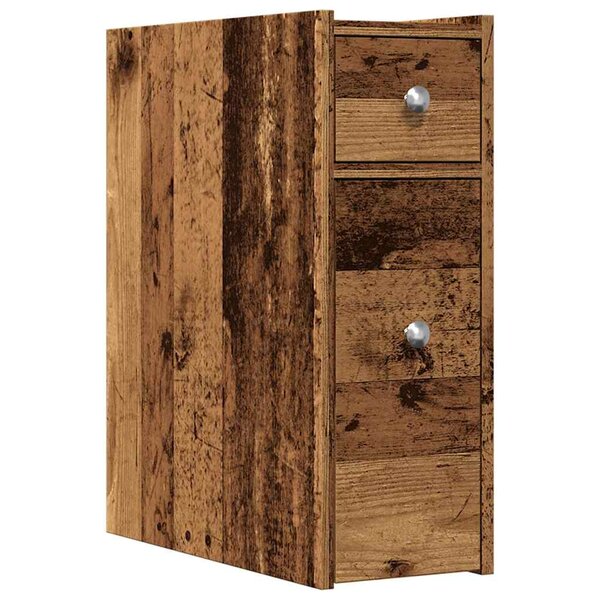 vidaXL Armoire de salle de bain étroite avec roulettes vieux bois