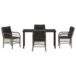 vidaXL Ensemble de salle à manger pour jardin 5 Pièces Gris Poly rotin
