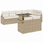 vidaXL Ensemble de canapé de jardin avec coussin 9 Pièces beige et crème