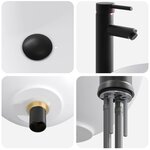 vidaXL Lavabo de salle de bain avec robinet et drain Noir Mat
