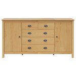 vidaXL Buffet avec tiroir HILL Marron miel 154 x 40 x 80 cm Pin massif