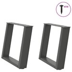 vidaXL Pieds de table basse en U  2 pièces  anthracite  50 x (42-43) cm  acier