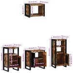 vidaXL Ensemble de mobilier de salle de bain avec étagère 4 Pièces