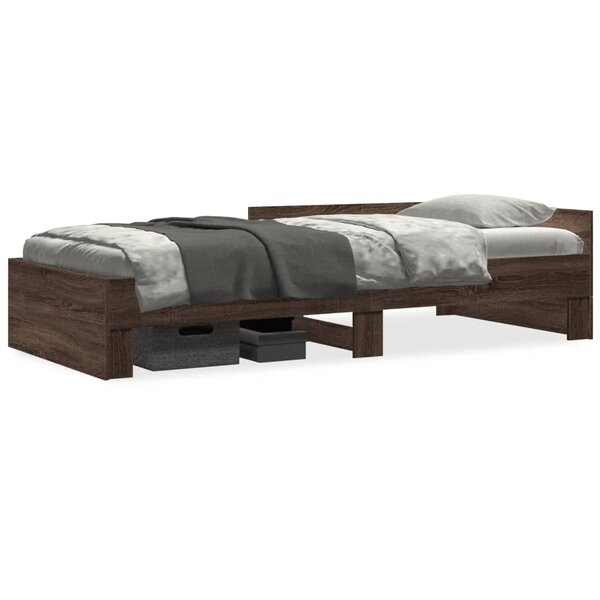 vidaXL Cadre de lit sans matelas chêne marron 90x200cm bois ingénierie