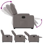 vidaXL Fauteuil inclinable électrique taupe tissu