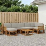 vidaXL Ensemble de canapés d'extérieur 8 Pièces Naturel et gris clair