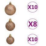 vidaXL Arbre de Noël artificiel pré-éclairé et boules vert 210 cm PVC