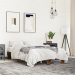 vidaXL Cadre de lit chêne fumé 140x200 cm bois d'ingénierie et métal
