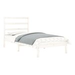 vidaXL Cadre de lit sans matelas blanc 90x190 cm bois massif