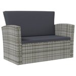 vidaXL Salon de jardin 8 Pièces avec coussins résine tressée gris