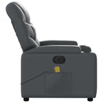 vidaXL Fauteuil de massage inclinable électrique gris similicuir