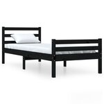 vidaXL Cadre de lit sans matelas noir bois massif 100x200 cm