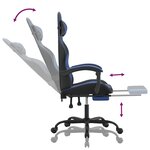 vidaXL Chaise de jeu avec repose-pied Noir et bleu Similicuir
