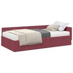 vidaXL Cadre de lit d'angle avec matelas 2 pc Bordeaux 90 x 190 cm
