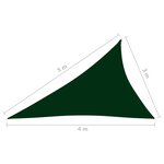 Vidaxl voile de parasol tissu oxford triangulaire 3x4x5 m vert foncé