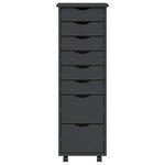 vidaXL Armoire roulante avec tiroirs MOSS gris bois de pin solide