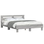 vidaXL Cadre de lit avec tête de lit sonoma gris 150x200 cm