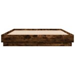 vidaXL Cadre de lit avec lumières LED chêne fumé 140x200 cm