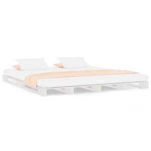 vidaXL Lit de palette sans matelas blanc bois massif