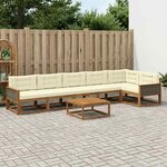 vidaXL Ensemble de canapés d'extérieur 7 Pièces Naturel et Crème