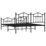vidaXL Cadre de lit métal sans matelas avec pied de lit noir 160x200cm