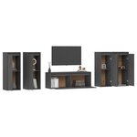 vidaXL Meubles TV 5 Pièces Gris Bois massif de pin